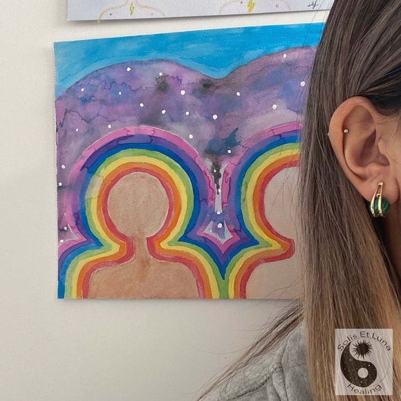 18K Gold Plated Malachite Bead Earrings - Picture 2 of 3